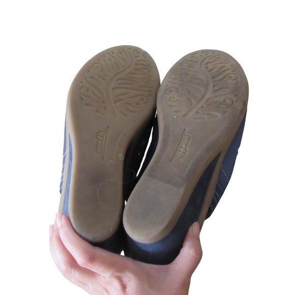 Earth Cascade Indigo Blue Perforated Wedge Sandals Size 9.5 Leather Open Toe - Picture 10 of 10